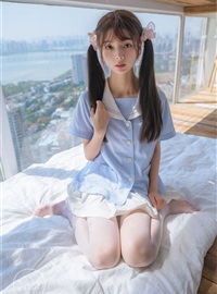 Childish picture book - NO.01 Clear Sky 01 White silk double ponytail JK(52)